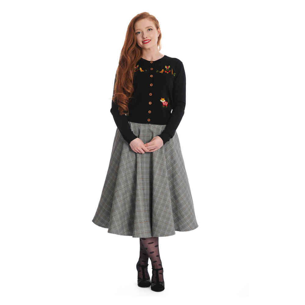 Banned - Scandi Fox Cardigan - Zwart